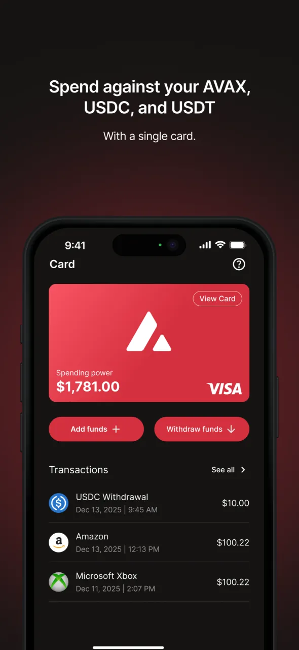 Avalanche Card preview screenshot 2