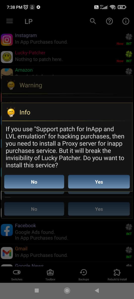 Lucky Patcher in-app screenshot 4