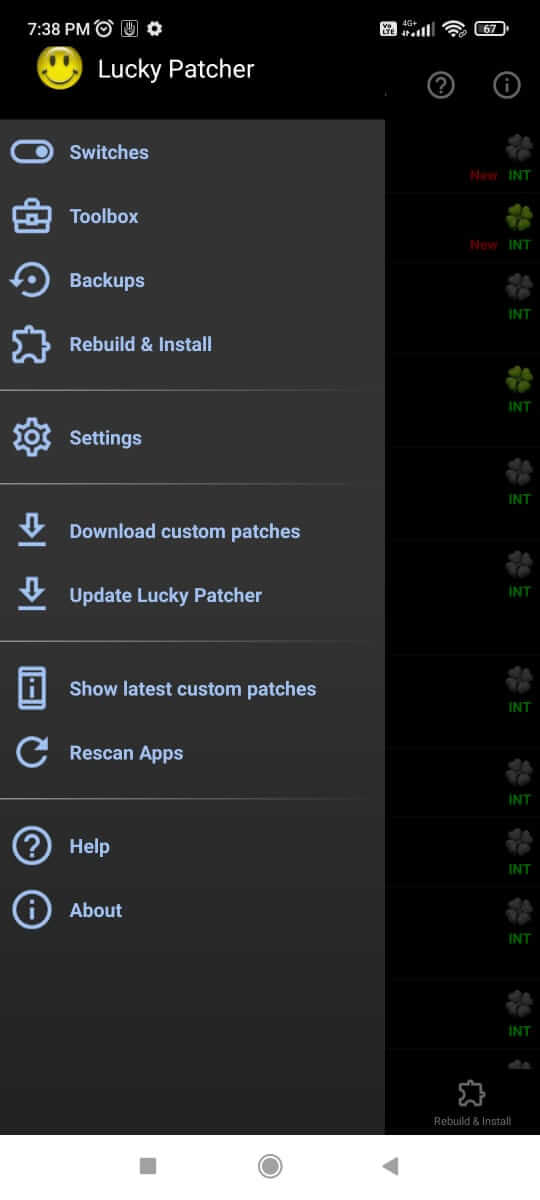 Lucky Patcher patch menu screenshot 2